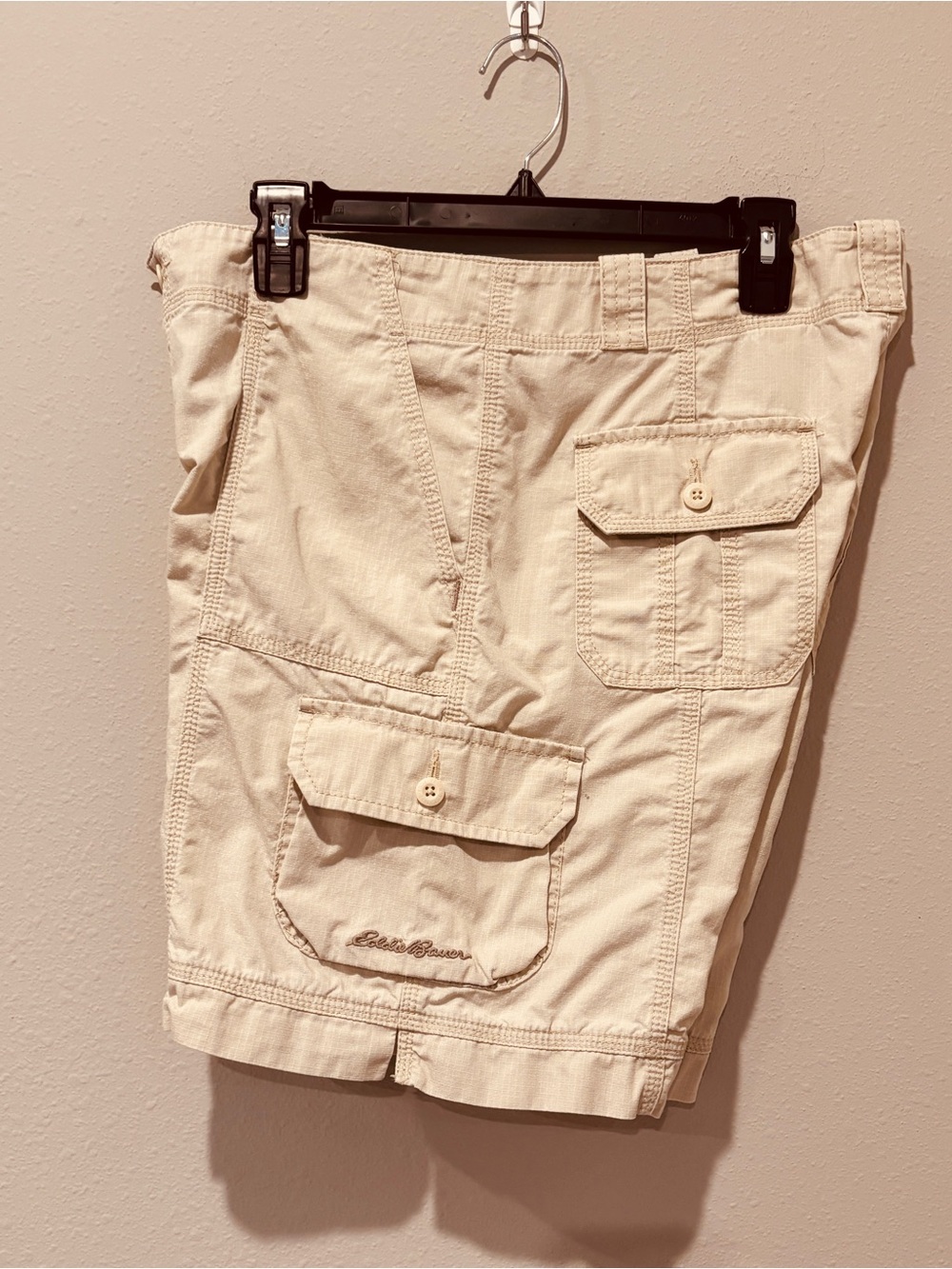 Eddie Bauer Light Beige Women’s Cargo Shorts Casual Cotton Sporty Outdoor Summer